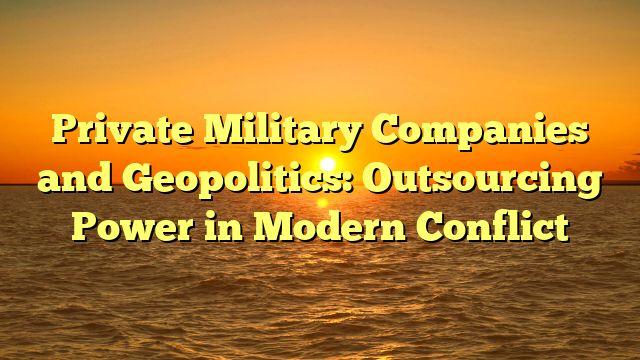 Private Military Companies and Geopolitics: Outsourcing Power in Modern Conflict